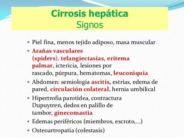 estigmas hepaticos en cirrosis